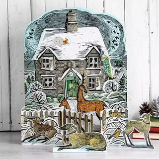 Christmas Cottage Pop-up 3D Advent Calendar | Animal Christmas Calendar 40x30cm