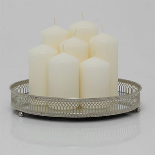 7-piece White Church Pillar Candle Set | 7 Unscented Ivory Decorative Candles