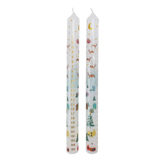 Set of 2 Dashing Through The Snow Christmas Advent Candles | Christmas Candles