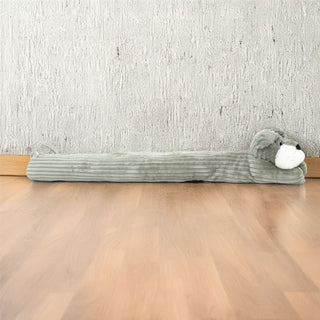 Grey Dog Draught Excluder | Ribbed Corduroy Fabric Dog Door Draft Excluder 85cm