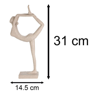 Elegant Yoga Lady Statue in Resin | Abstract Female Yoga Sculpture Ornament 31cm