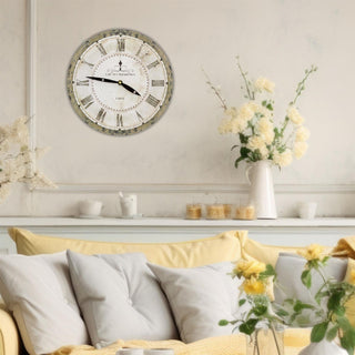 French Word 28Cm Wall Clock - Cafe De Marguerites