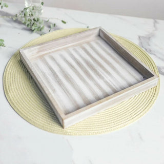 Rustic Grey Wash Wooden Tray | Distressed Grey Display & Jewellery Dish - 25cm