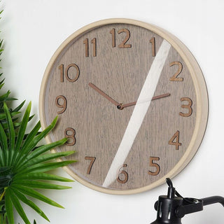 Minimalist Wall Clock | Large Beige Classic Modern Wall Mounted Clock - 38cm