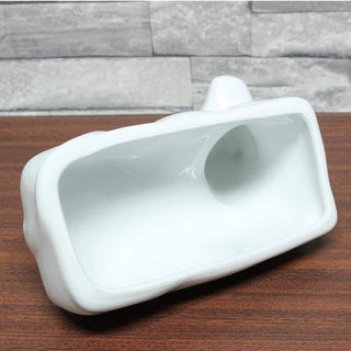 White Porcelain Cow Butter Dish With Lid | Large Lidded Butter Dish Butter Holder Kitchen Storage | Butter Serving Plate And Cover