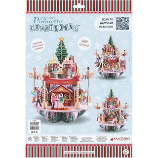 3D Winter Market Christmas Advent Calendar Pop - Up Pirouette Countdown Calendar