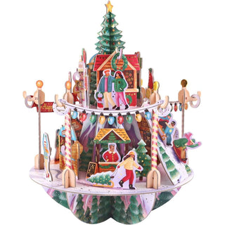 3D Winter Market Christmas Advent Calendar Pop - Up Pirouette Countdown Calendar