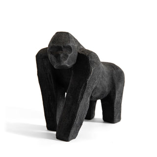 Abstract Black Gorilla Ornament | Gorilla Statue Silverback Wildlife Sculpture