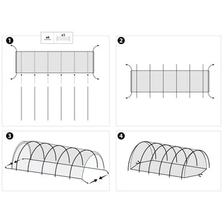 3m Garden Greenhouse Tunnel | Outdoor Polytunnel Cloche Protective Plant Cover