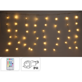 400 RGB LED Warm White Curtain Lights | Christmas Window Lights - 5x2x2m