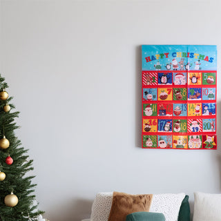 Happy Christmas Advent Calendar | 24 Pocket Fill Your Own Advent - 60x84cm