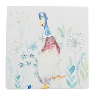 Set of 4 Coasters | Beautiful Duck Ceramic Coaster for Drinks | Square Cup Mug Table Mats