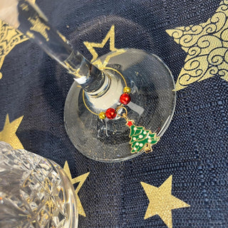 Christmas Wine Glass Charms | 6-Piece Novelty Glass Markers for Christmas Party