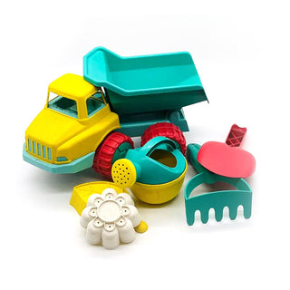 Kids 6 Piece Beach Toys Set | Sandpit Toys With Truck Childrens Beach & Sand Toy