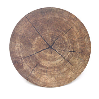 38cm Tree Trunk Print Round Placemat | Tree Slice Style Place Mat Kitchen Dining Mat | Brown Single Corked Backed Place Mat Dining Table Protection Mat