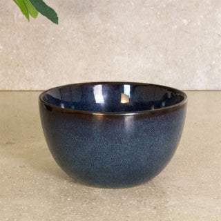 Blue Reactive Glaze Stoneware Bowl | Round Cereal & Pasta Serving Bowl - 660ml