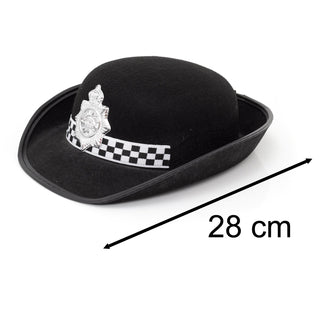 Adult Police Woman Hat | Fancy Dress WPC Police Hat With Checked Band And Badge