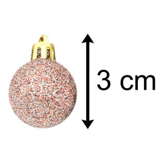 24 Piece Pink Mini Christmas Baubles | Christmas Tree Decorations | Pink Xmas Baubles Christmas Decor