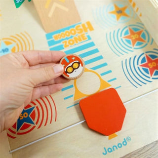 Janod Shuffleboard Game | Fun Table Top Wooden Pin Ball Shuffle Board Game