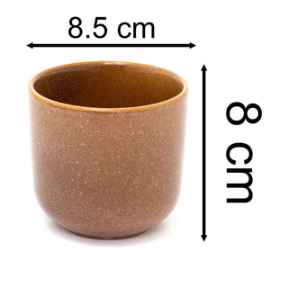 Brown Reactive Glaze Ceramic Plant Pot | Planter for Succulents & Flowers - 8cm