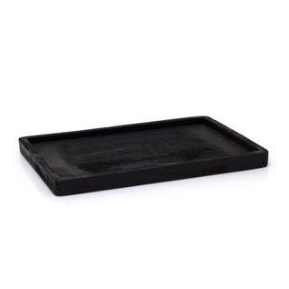 Black Mango Wood Display Tray | Rectangle Wooden Trinket & Candle Tray - 30x25cm