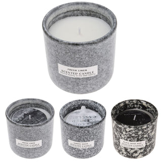 2-Wick Scented Candle in Grey Ceramic Jar | Ivory Wax Aromatherapy Candle - 9cm