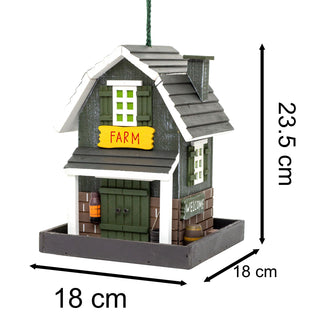 Wooden House Hanging Bird Feeder | Garden Bird Feeding Station