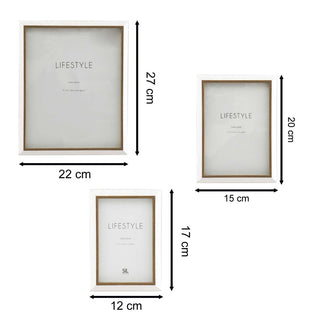 5 - Piece Natural White Photo Frame Set | Wooden Wall Mounted Multi Picture Frames