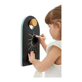 Janod Double Sided Portable Blackboard | Includes Chalks and Brush | Age 3+