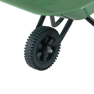 Childrens Green Metal Garden Wheelbarrow | Gardening Toys For Kids - 76x40x48cm