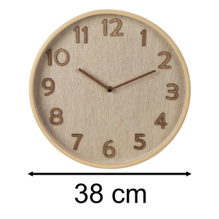 Minimalist Wall Clock | Large Beige Classic Modern Wall Mounted Clock - 38cm