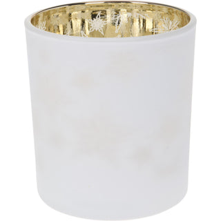 Snowflake Tealight Holder | Frosted Glass Christmas Tea Light Candle Holder 8cm