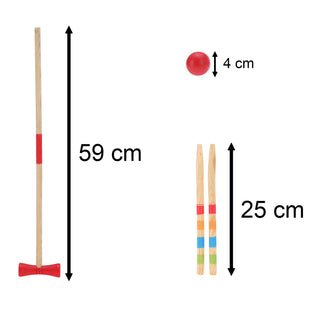 Kids Croquet Set | 4 Player Traditional Full Croquet Set - Outdoor Lawn Games
