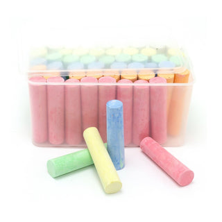 54 Piece Jumbo Coloured Chalks For Kids | Childrens Giant Chunky Pavement Chalks