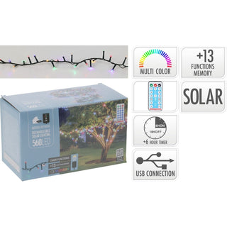 560 Multi LED Outdoor Solar Fairy Lights with 13 Modes, Timer & Remote Control