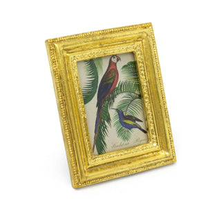 Mini Gold Resin Parrot Photo Frame | Vintage Antique Style Picture Frame 10x12cm