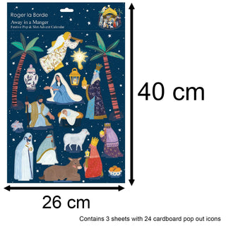 3D Christmas Advent Calendar Away In A Manger Pop & Slot Advent Calendar | Pop Up Advent Calendar Freestanding Advent Calendar | Nativity Advent Calendar