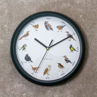 Birdsong Wall Clock with 12 Bird Designs and Hourly Chirps | Bird Clock - 25cm