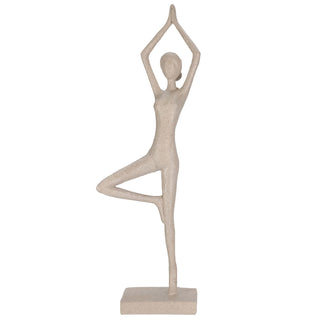 Zen Yoga Lady Statue | Polystone Yoga Pose Figurine Abstract Sculpture - 39cm