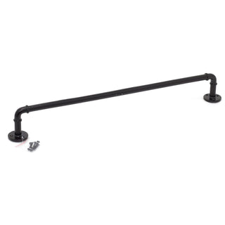 60cm Black Iron Bathroom Water Pipe Towel Rail | Wall Mounted Towel Bar Towel Holder | Industrial Pipe Towel Rack Bathroom Accessories