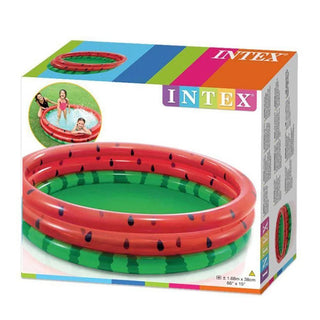 Intex Childrens Watermelon Swimming Pool | Kids Round Paddling Pool - 168x38cm