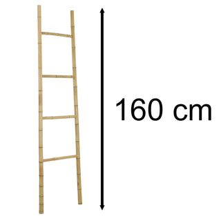 Freestanding Bamboo Towel Ladder | Wooden Towel Rack, Bathroom Organiser - 160cm