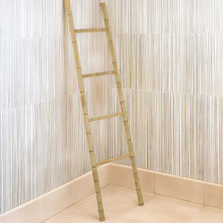 Freestanding Bamboo Towel Ladder | Wooden Towel Rack, Bathroom Organiser - 160cm