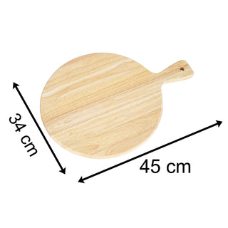 34cm Hevea Wood Pizza Board | Wooden Pizza Platter Serving Sharing Pizza Board | Pizza Serving Board Presentation Board