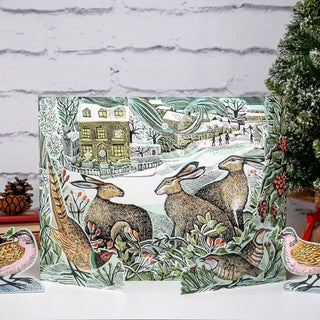 We Three Hares Pop-up 3D Advent Calendar | Rabbit Christmas Calendar - 40x30cm