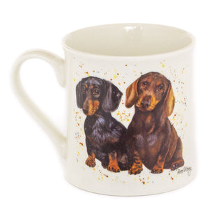 Dachshund Fine China Coffee Cup | Sausage Dog Puppies Tea Mug For Hot Drinks