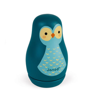 Janod Wooden Owl Music Box | Wind Up Owl Musical New Baby Nursery Decoration