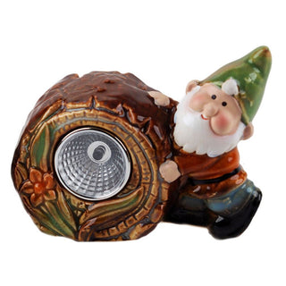 Ceramic Garden Gnome Solar LED Light | Outdoor Light Up Garden Gnome Ornament