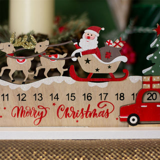 Santa Claus Wooden Christmas Advent Calendar | 24-Day Advent Countdown Block