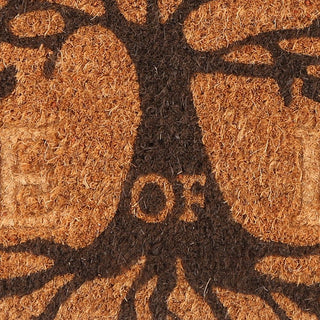 Tree Of Life Doormat | Rectangular 60x40cm Outdoor Coir Door Mat | Non-Slip PVC Backed Natural Coir Doormat